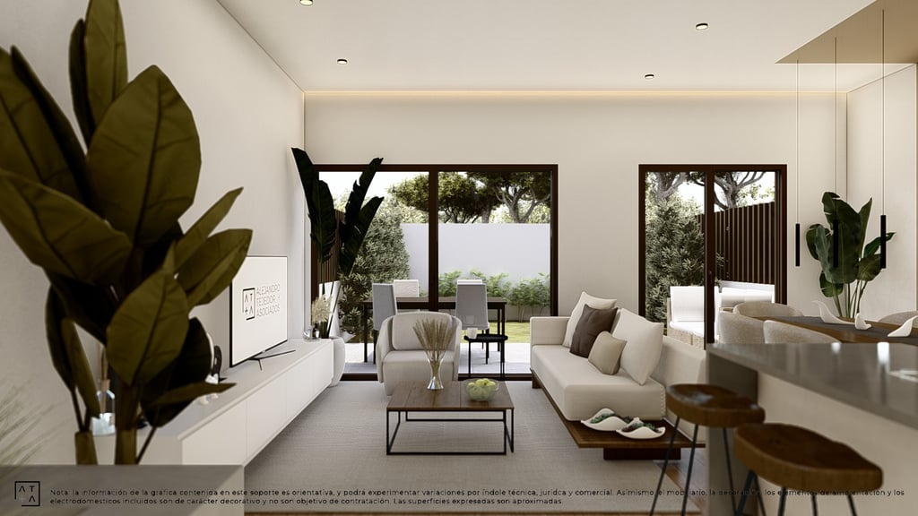 a living room with a couch and a table