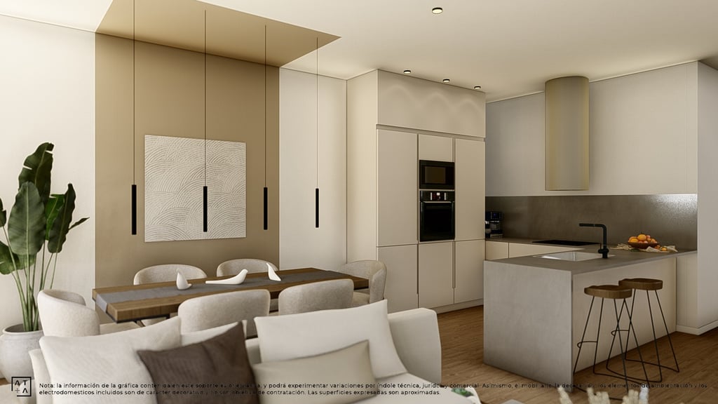 a kitchen with a table and chairs and a couch