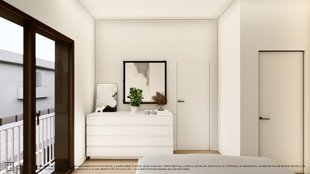 a bedroom with a white dresser and a white dresser