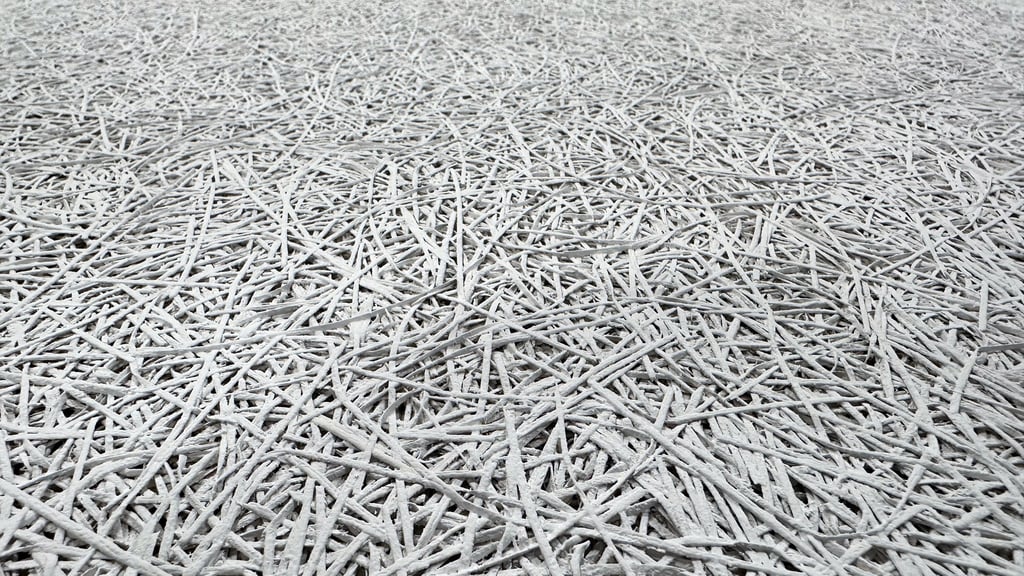 Plain White Eco friendly Wood Wool panel closeup