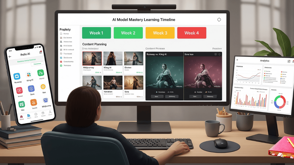 Someone viewing Pollo AI dashboard with all the AI models on a desktop