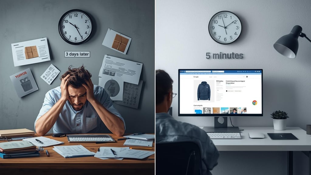 Traditional slow product page building versus modern fast automation