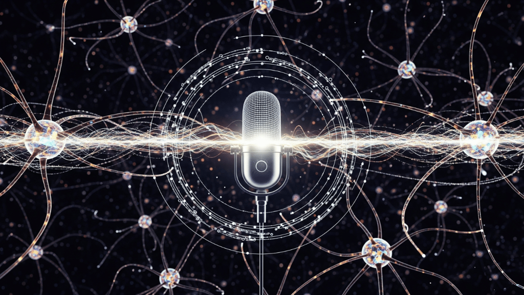 Futuristic AI voice technology.
