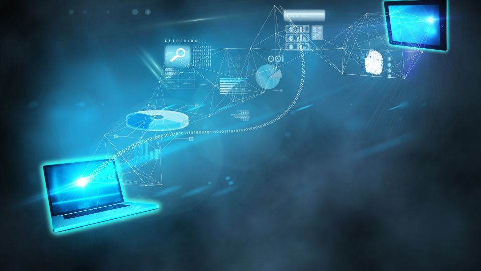 illustration der datenübertragung auf websites