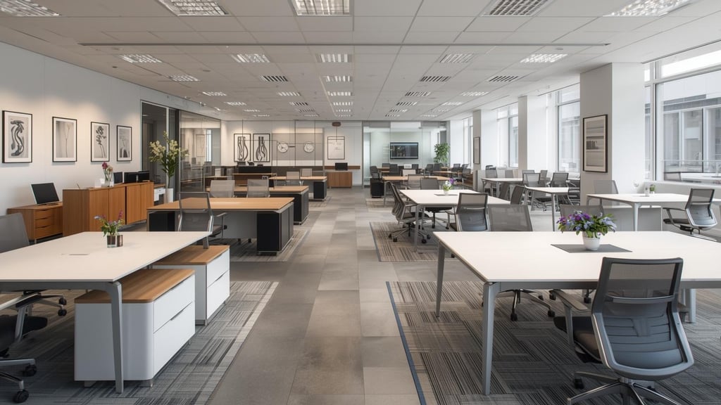 Modern office furniture store in Dubai, United Arab Emirates manufacturing executive desks and works