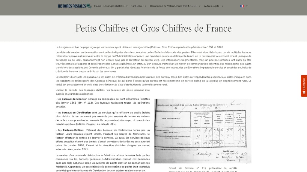 Liste des Petits et Gros Chiffres de France