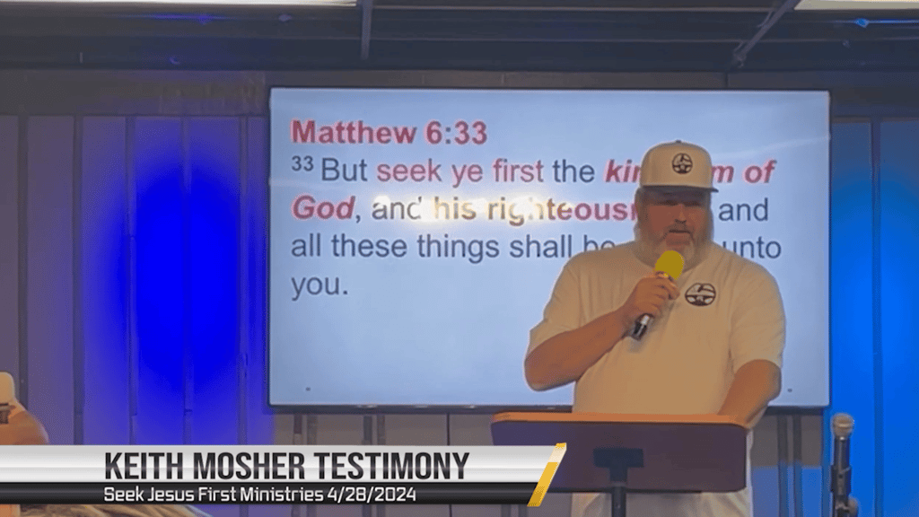 Pastor Keith Mosher speaking to a group of men about porn addiction