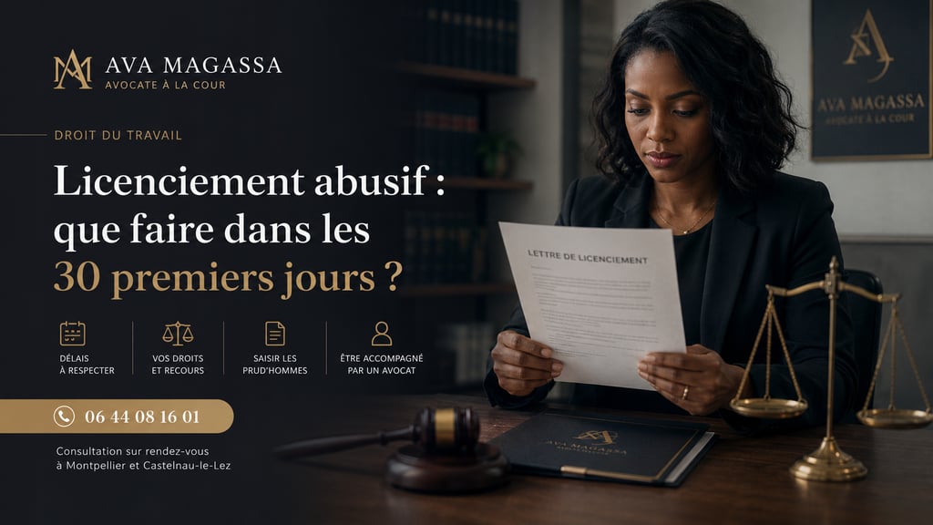licenciement abusif, maitre ava magassa montpellier