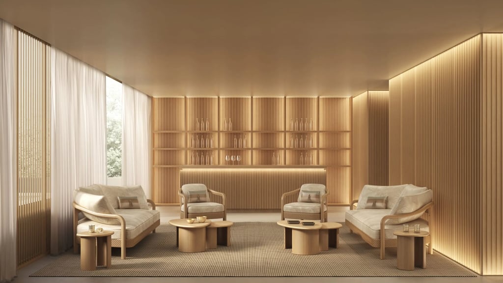 a living room with a couch and a table