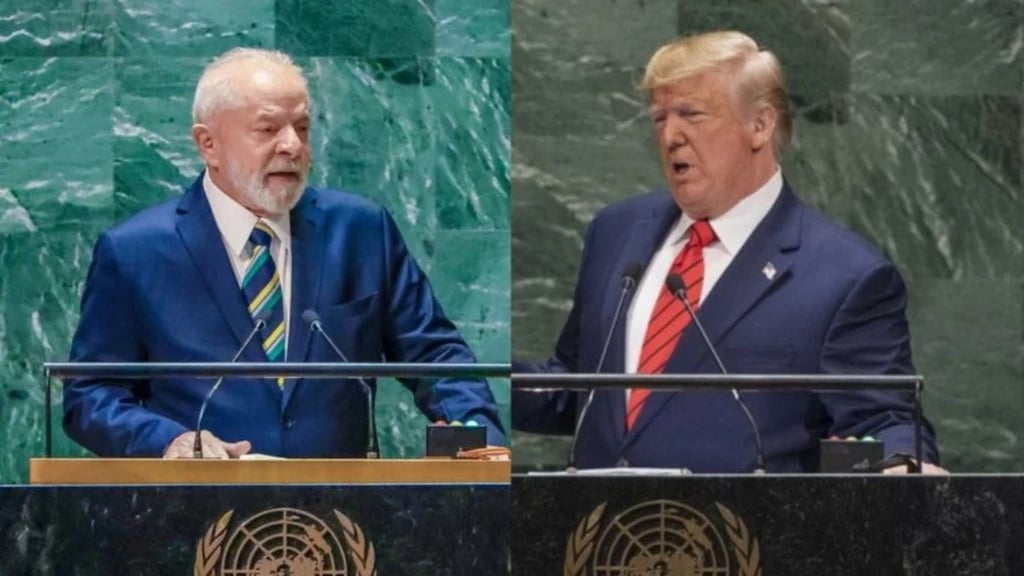 Foto de Trump e Lula lado a lado na ONU