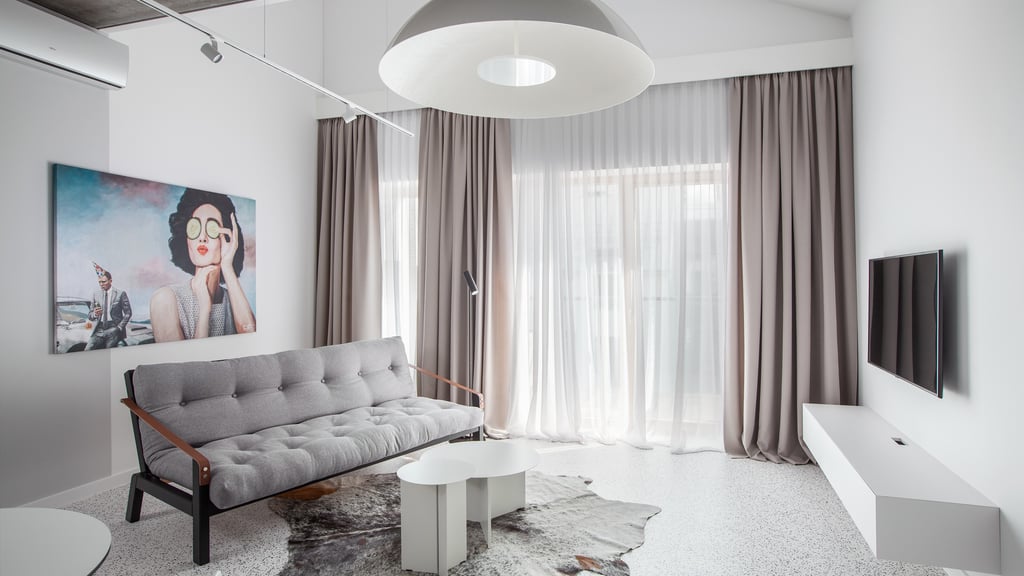 Modern private residence interior in the Paupys district, Vilnius
