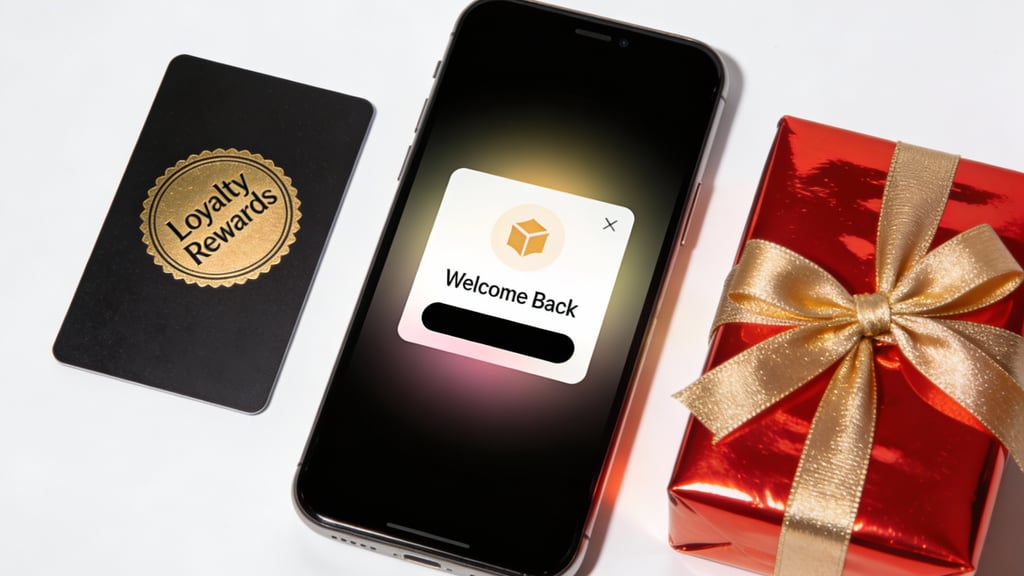 Boxing Day customer retention concept with loyalty card and welcome back notification