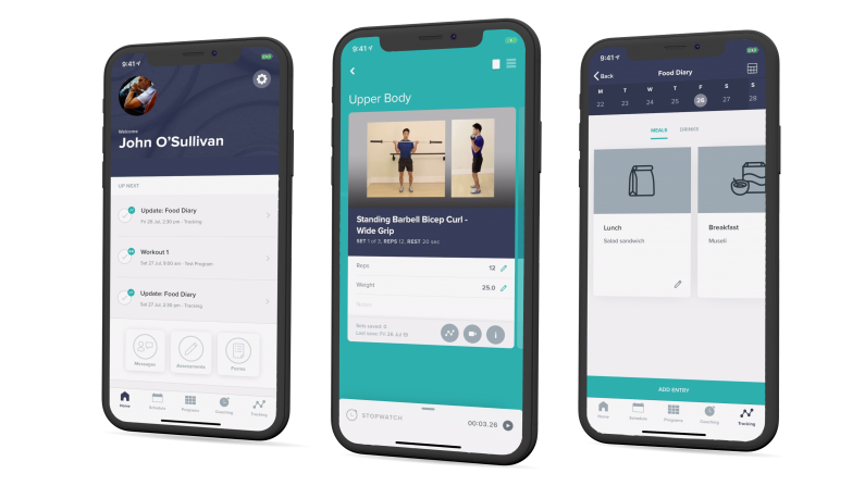 Exercise video demonstrations for an online fitness program