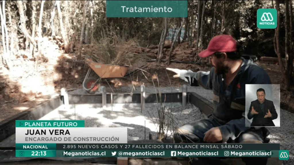 EcoRumbo mostrando en TV nacional un proyecto de filtrado natural para gestión sustentable del agua