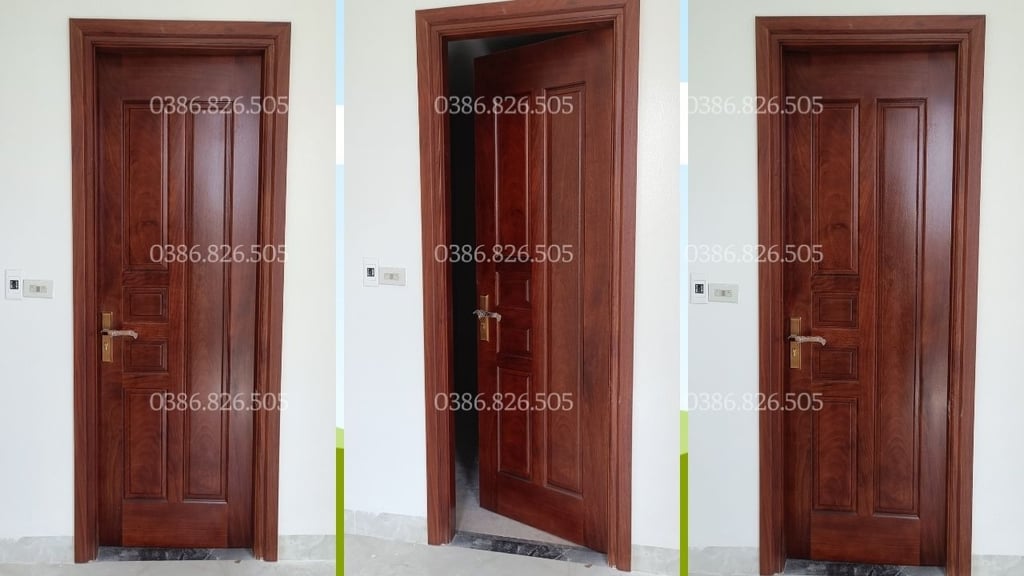 Cửa phòng gỗ lim nam phi tại biệt thư thanh trì