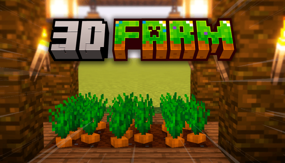 3D Farm Minecraft Carrots