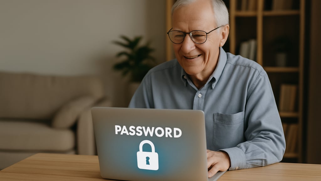 Australian laptop user typing password, illustrating common password mistakes and security tips