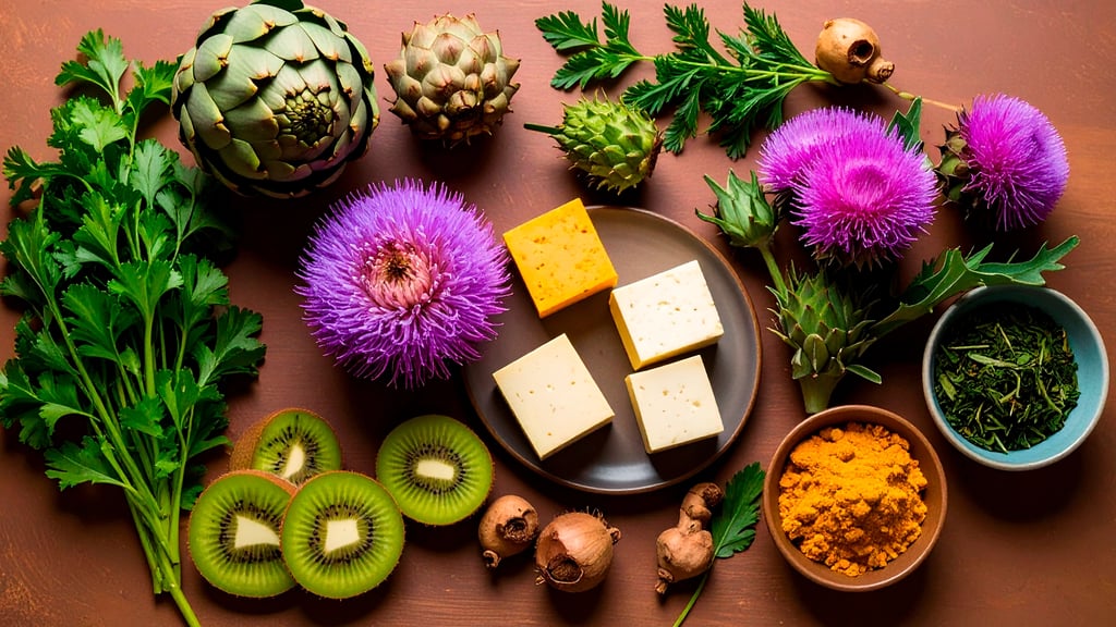 Perejil, cardo mariano, tofu, té verde, cúrcuma y otros alimentos que aportan estatinas