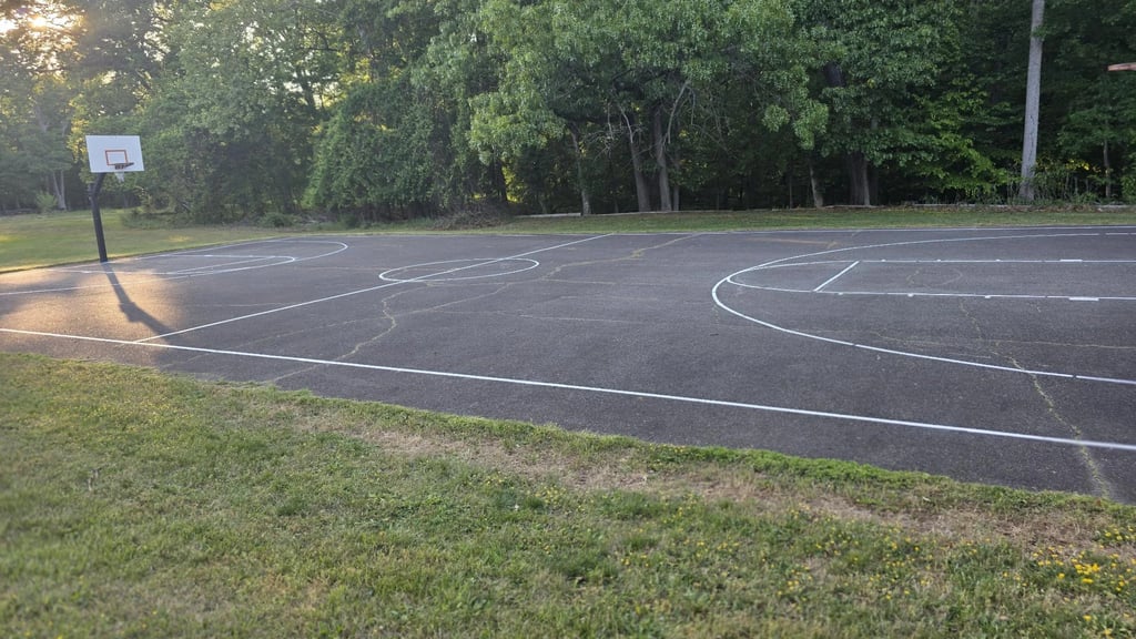 freshly restriped basketball courts in maryland