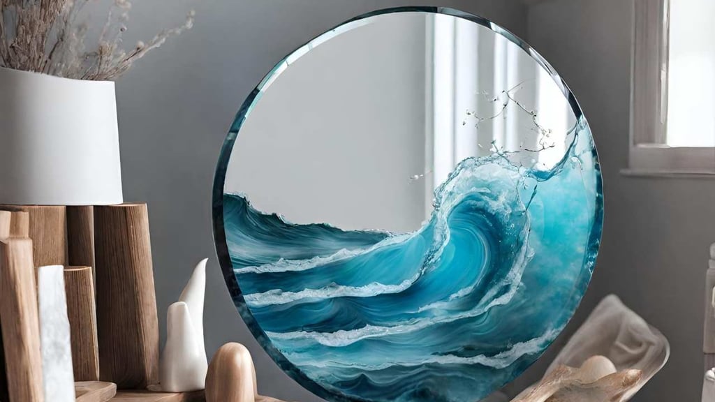 Resina epoxi sobre vidrio cristal espejo