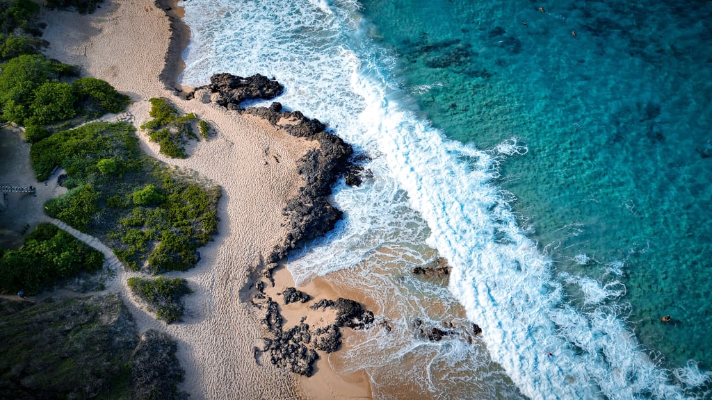 plage Hawaii drone dji vague