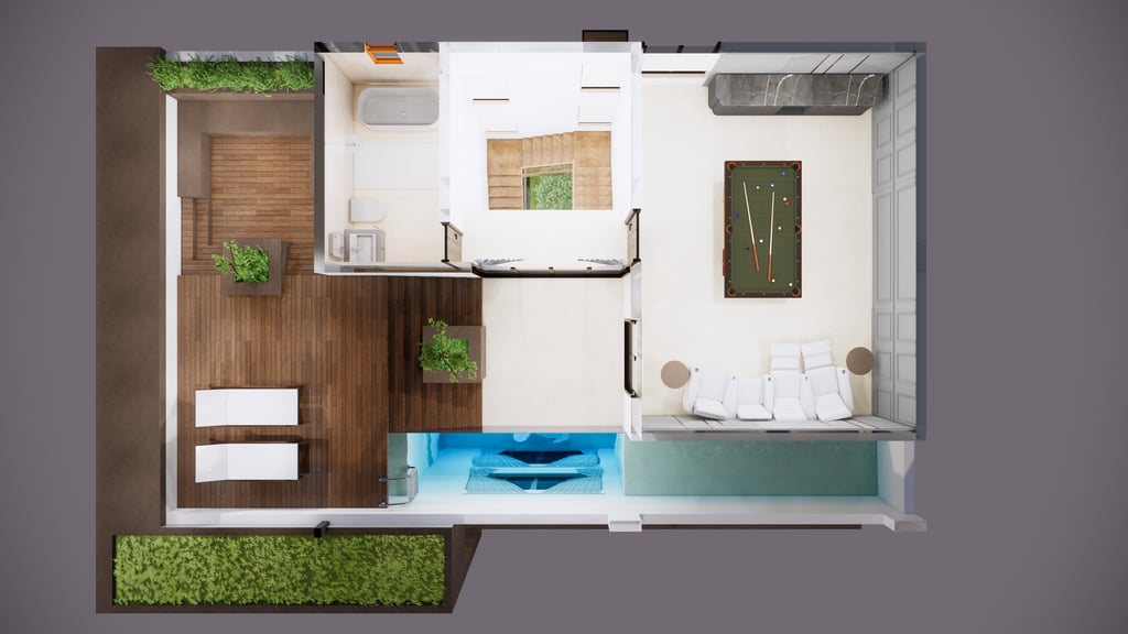  South facing  villa floor plan at Fortune Hestia Sarjapur Road with modern Greek-inspired layout