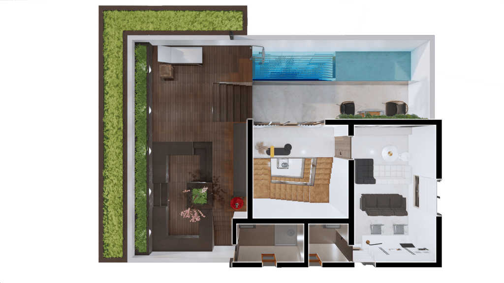 West facing  villa floor plan at Fortune Hestia Sarjapur Road with modern Greek-inspired layout