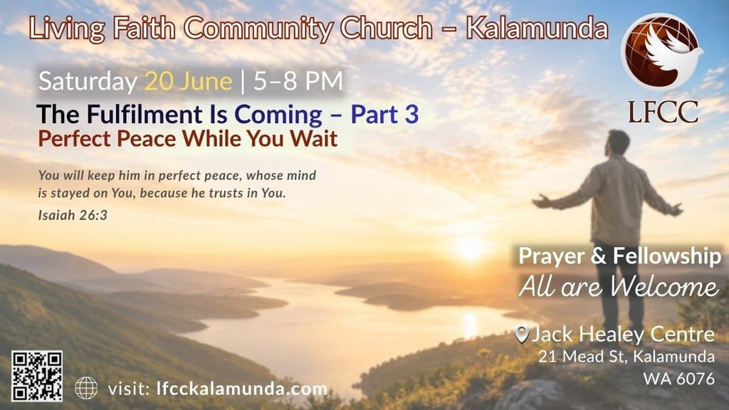 Church event flyer Part 3 Perfect Peace While You Wait