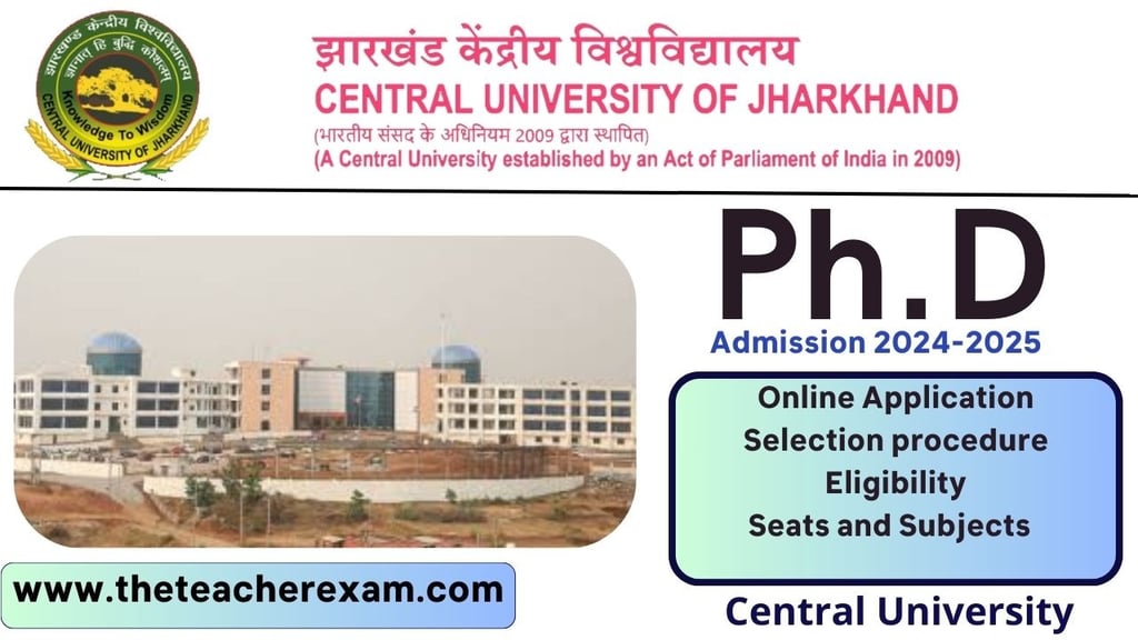 central unievrsity of jharkhand phd admission 2025, central unievrsity phd admission 2025,phd 2025