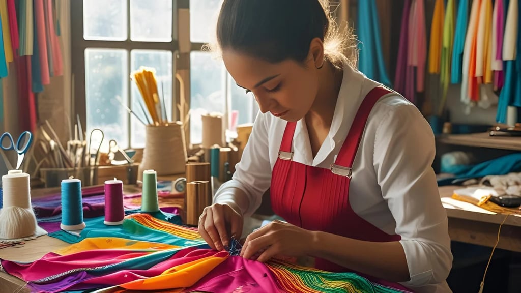 Thai seamstress at work