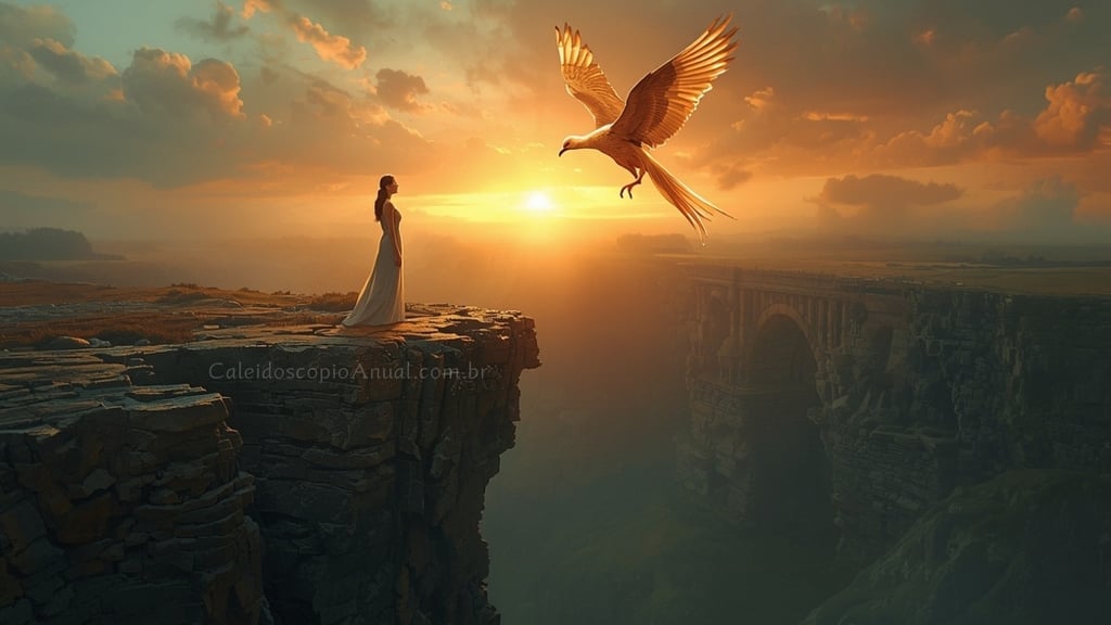 Símbolo do arcano da morte no tarot para o dia 11 de janeiro - Mulher olhando para uma Fênix.