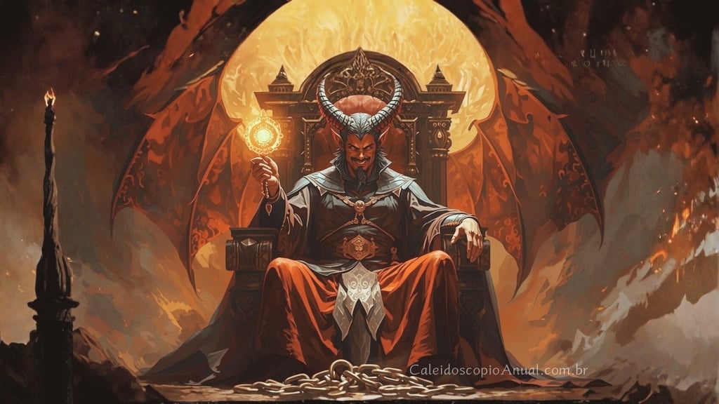 Ressignificando o arcano do Diabo, sentado num trono com chave na mão