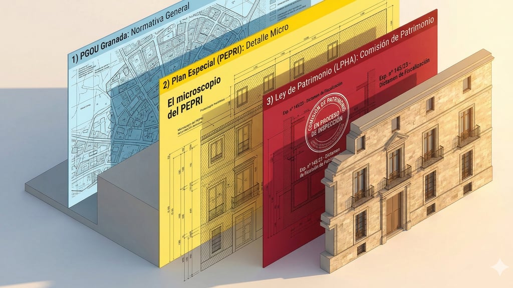Aplicación del Plan Especial en fachadas y cuevas catalogadas de Granada.