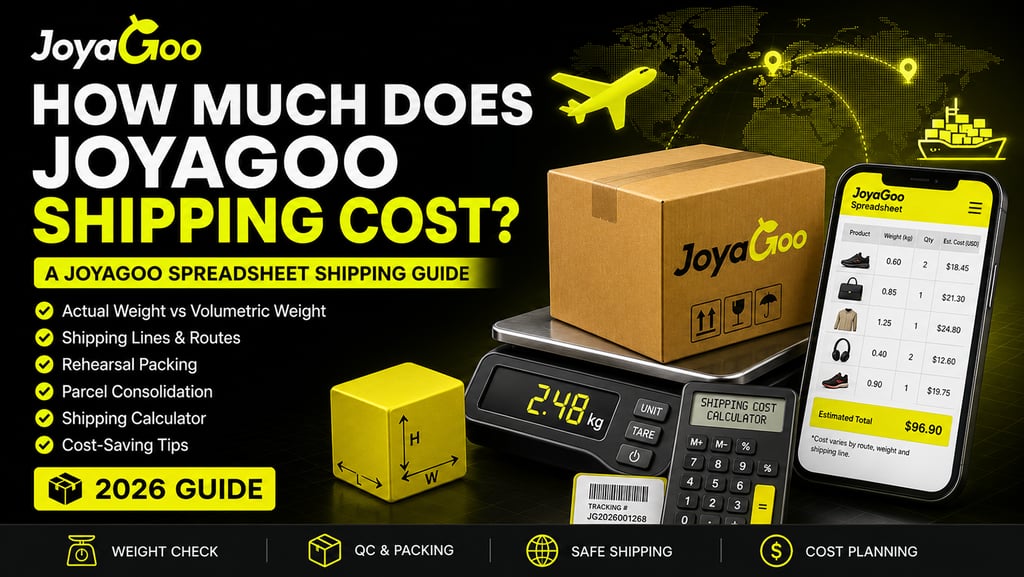 JoyaGoo shipping cost guide covering parcel weight, volumetric weight, shipping routes and money-sav