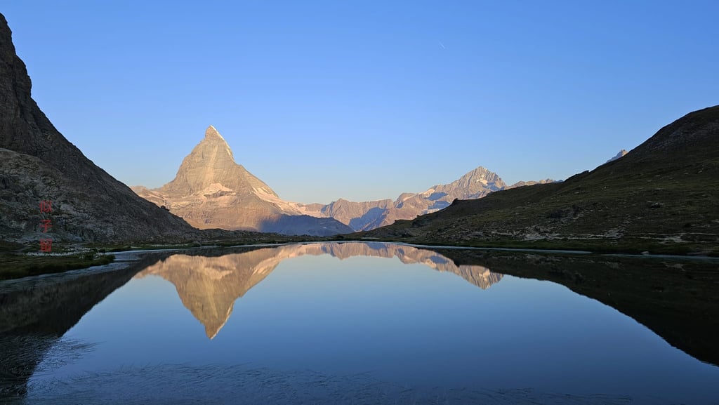 Nearly Perfect Mirror Reflection of the Matterhorn - photographed by NIKORU - 08.2024