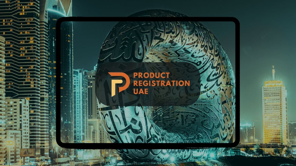 Product Registration UAE with Dubai city background