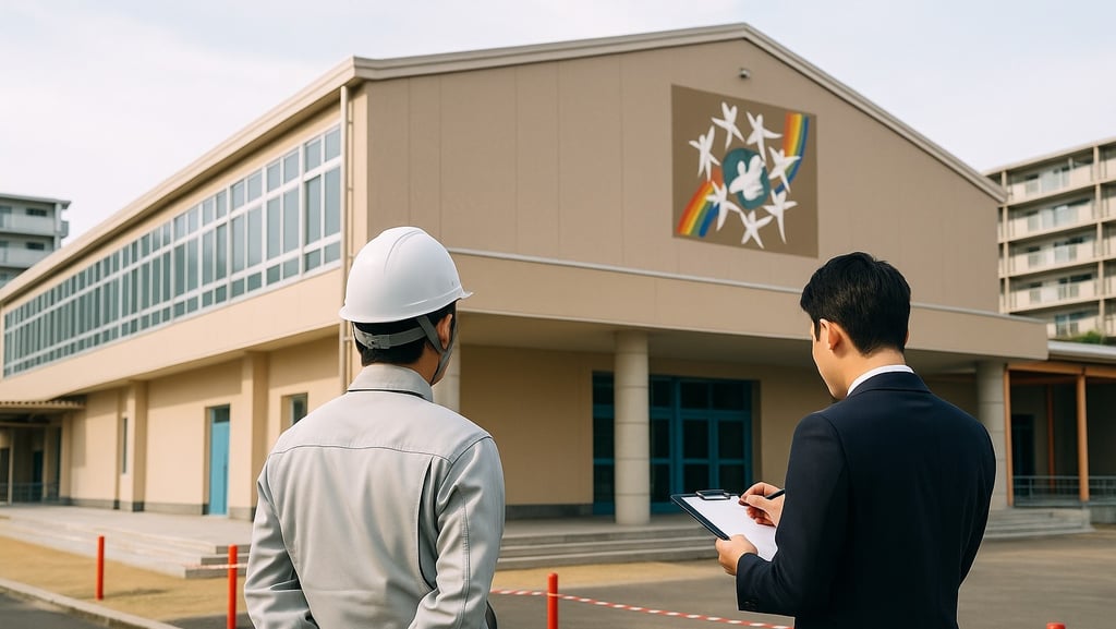 工事担当者と市職員が立ち合い、完成検査をしているイメージ画像｜堺市のニュースならサカイタイムズ