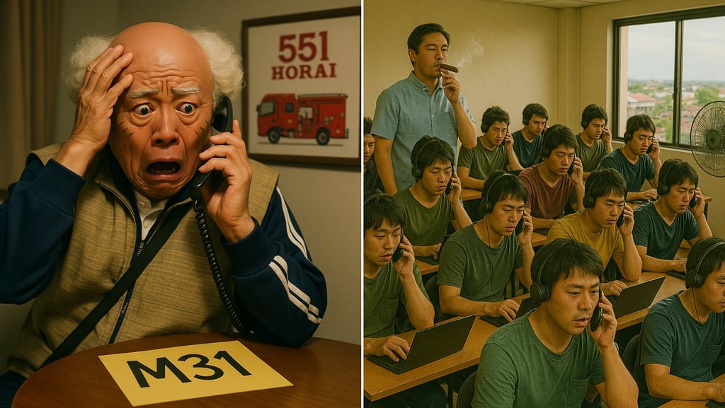 特殊詐欺で驚く高齢者と、電話をかける詐欺集団のイメージ画像｜堺市のニュースならサカイタイムズ