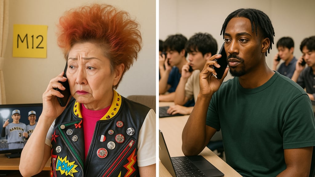 特殊詐欺の電話を受ける高齢女性とかける若者たちのイメージ画像|堺市のニュースならサカイタイムズ