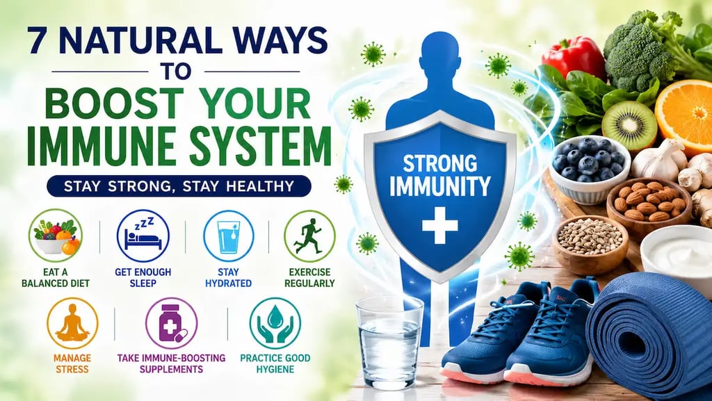 Healthy foods, exercise, sleep, hydration, and lifestyle habits that naturally boost immune system
