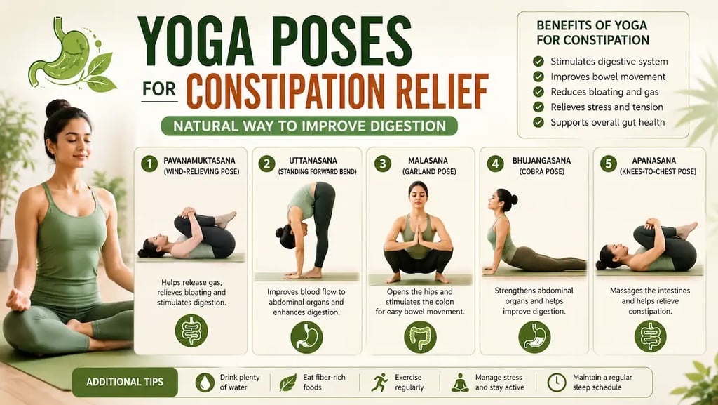 yoga possess to improve digestion and support natural bowel movements.