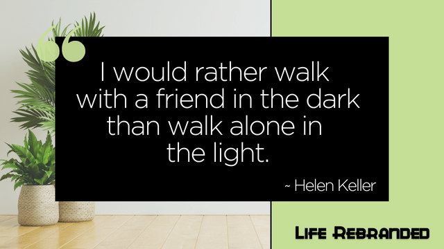 An inspirational quote by Helen Keller