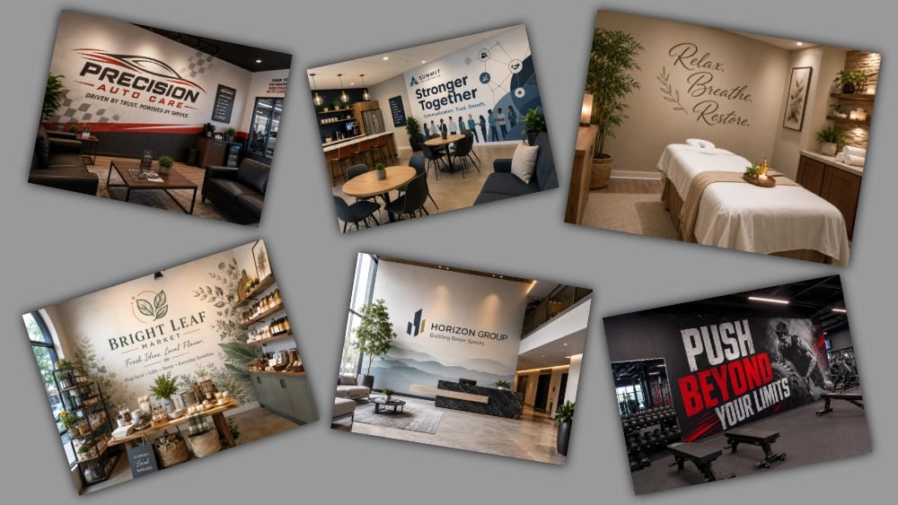 multiple wall graphic examples