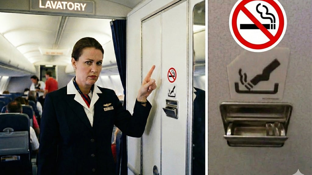 a woman in a suit and a no smoking sign