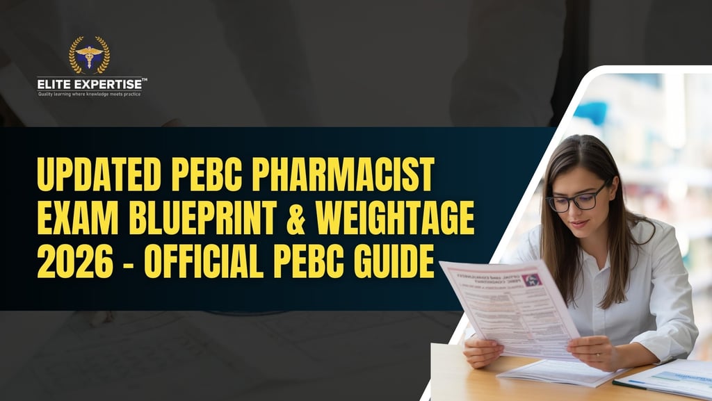 Up‌dated PEB‍C Pharmac​i‍st​ Exam Blu‍eprint & We‍ightage 2‌026 – Officia​l PEBC G⁠uide