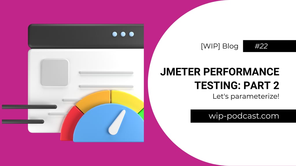 illustrated browser with fast speed test meter - blog title - wip-podcast.com