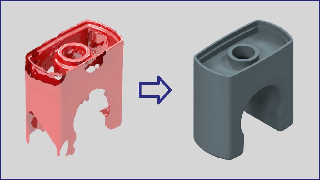 exemple de pièce scannée et modélisée