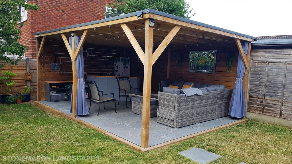 Garden Pub Pergola Bar Porcelain Patio - Hornchurch Upminster Romford Brentwood