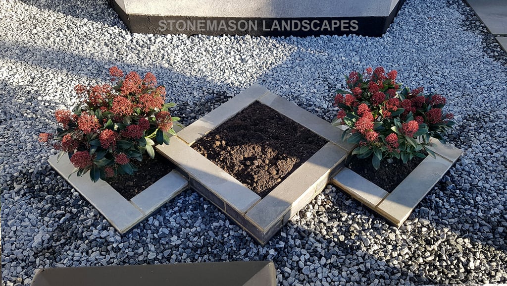 Tripple Diamond Dynamic Raised Modern Planters Front Garden