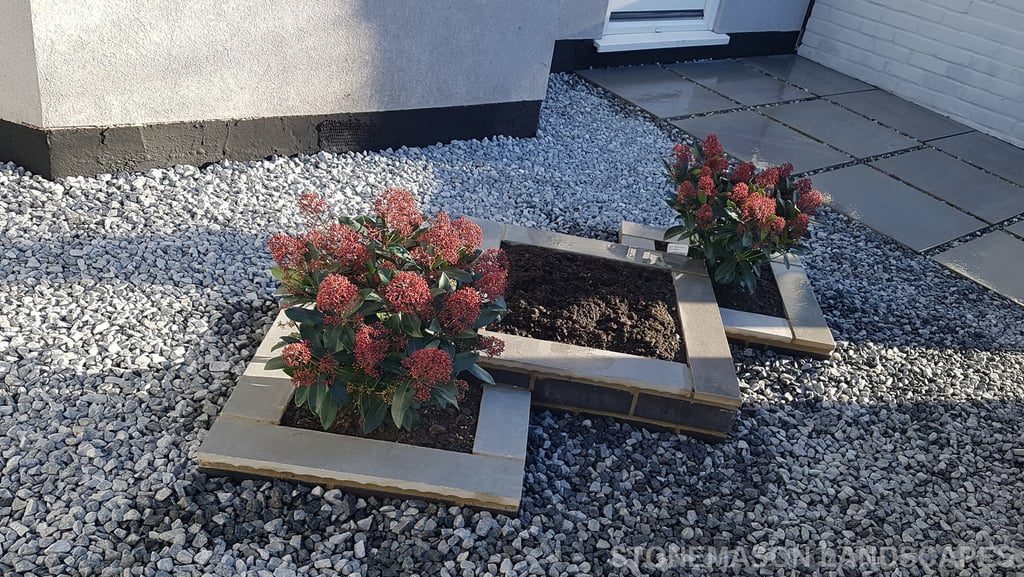 Tripple Diamond Dynamic Raised Modern Planters Front Garden